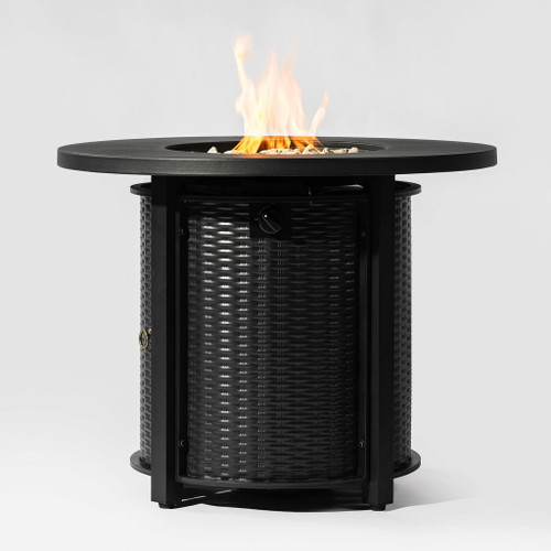 Propane Gas Fire Pit Table, 50000 Btu Round Steel Fire Pit
