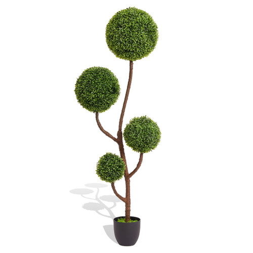 Artificial Boxwood Topiary Tree Triple Ball Shaped Faux Plant 150 Cm - Green Artificial Boxwood Topiary Tree Triple Ball Shaped Faux Plant 150 Cm - Green