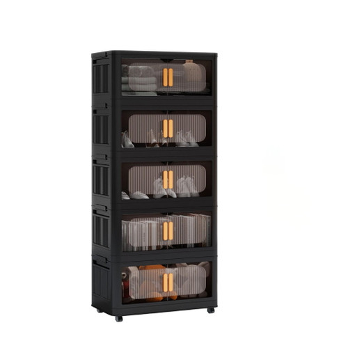 Folding Storage Cabinet With Magnetic Doors And Wheels Folding Storage Cabinet With Magnetic Doors And Wheels