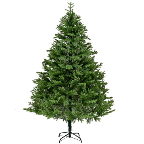 7Ft Spruce Full Christmas Tree Unlit With Hinged Branches And Foldable Stand - Green 7Ft Spruce Full Christmas Tree Unlit With Hinged Branches And Foldable Stand - Green