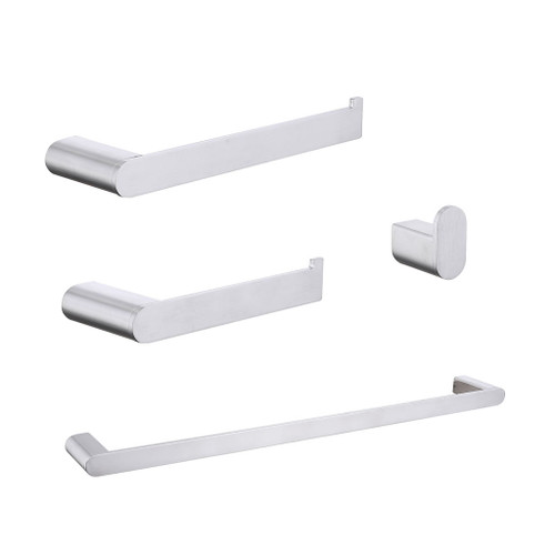 4 Pieces Bathroom Hardware Set Single Towel Bar, Towel Holder, Toilet Paper Holder 4 Pieces Bathroom Hardware Set Single Towel Bar, Towel Holder, Toilet Paper Holder