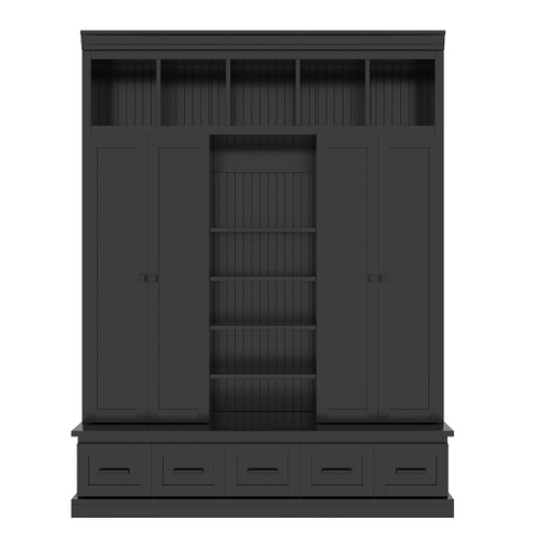 Hall Tree With Bench And 5 Storage Cubbies Hall Tree With Bench And 5 Storage Cubbies