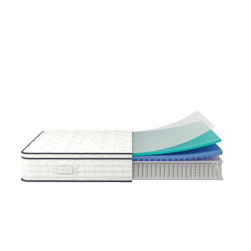 12'' Queen Hybrid Mattress With Pocket Springs And Memory Foam, Medium Firm Support - White 12'' Queen Hybrid Mattress With Pocket Springs And Memory Foam, Medium Firm Support - White