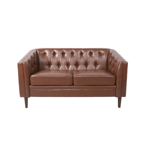 Sophisticated Loveseat With Diamond Stitched Detailing Sophisticated Loveseat With Diamond Stitched Detailing