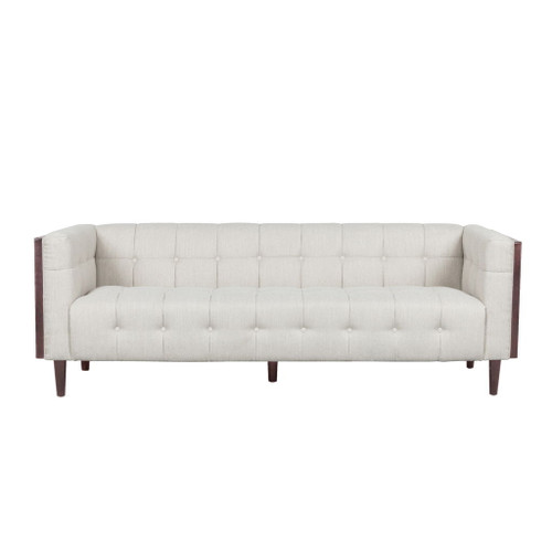 Contemporary Mid-Century Charm 3 Seater Sofa With Button Tufted Waffle Stitching Contemporary Mid-Century Charm 3 Seater Sofa With Button Tufted Waffle Stitching