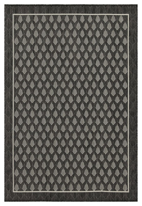 Sunshine - 5'3" X 7'3" Indoor, Outdoor Polypropylene Area Rug - Anthracite
