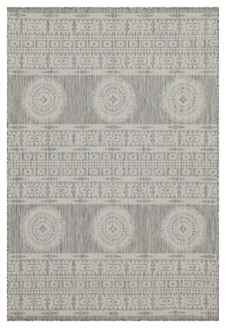 Sunshine - 5'3" X 7'3" Indoor, Outdoor Area Rug Polypropylene - Silver