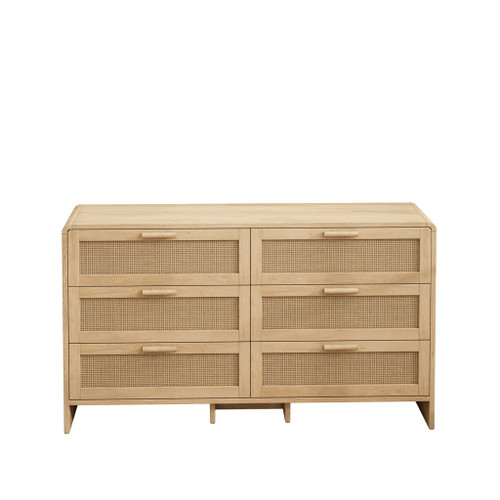 Modern Arc Shaped Corner Rattan Cabinet With 6 Drawers
