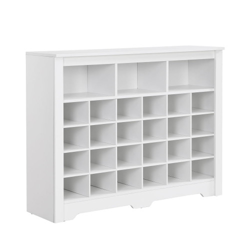 24 Shoe Cubby Console, Shoe Cabinet - White