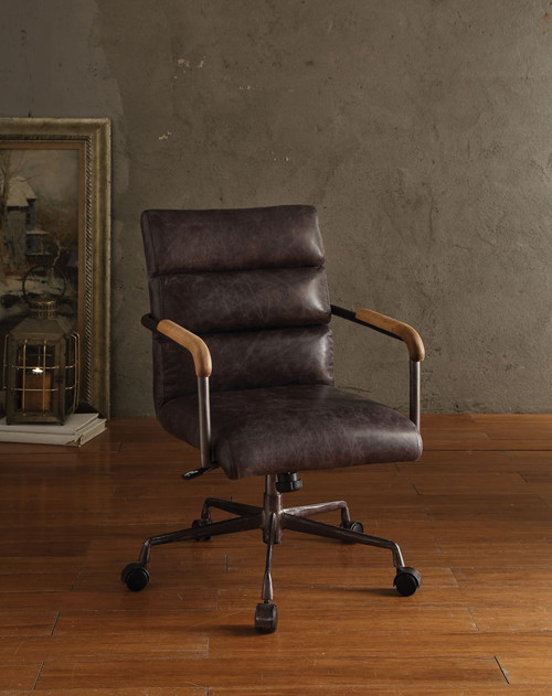 Harith - Retro Top Grain Leather Office Chair