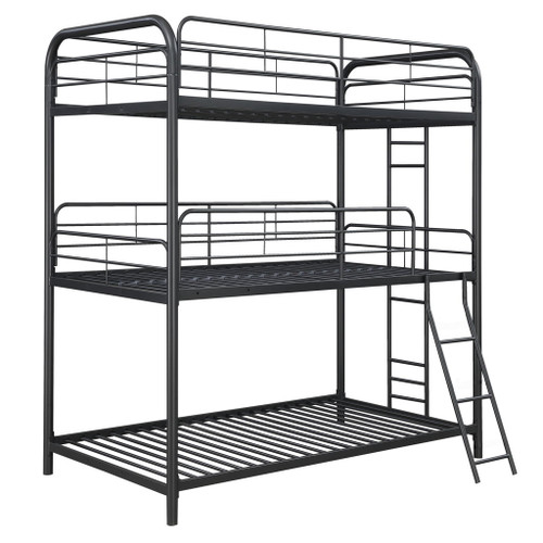 Modern Triple Bunk Bed, Durable Metal Frame