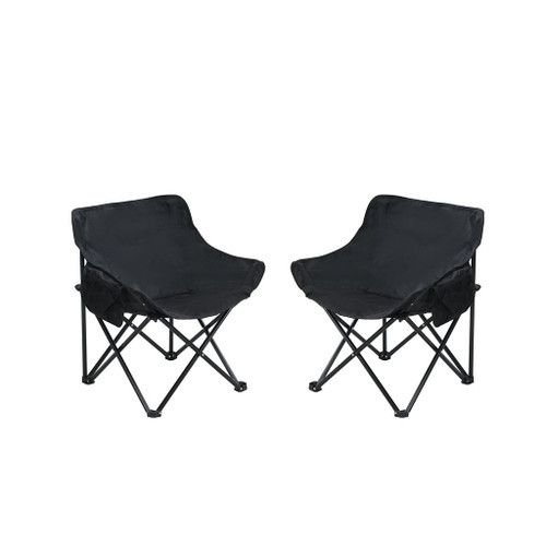 2 Pieces Outdoor Camping Chairs Folding / Portable, Comfortable Seating, Durable Steel Fram