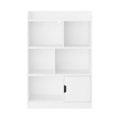 Bookcase With 6 Compartments, Freestanding Bookshelf For Bedroom - White