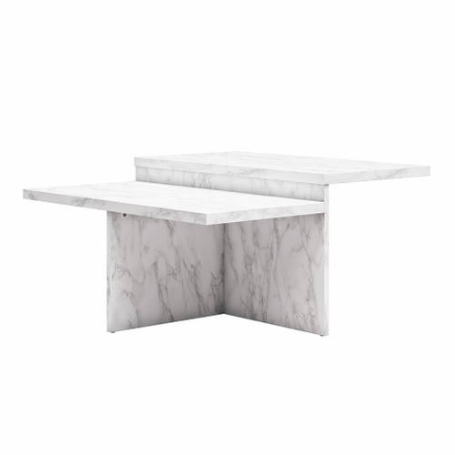 Brielle - 2 Tiered Coffee Table - White Marble