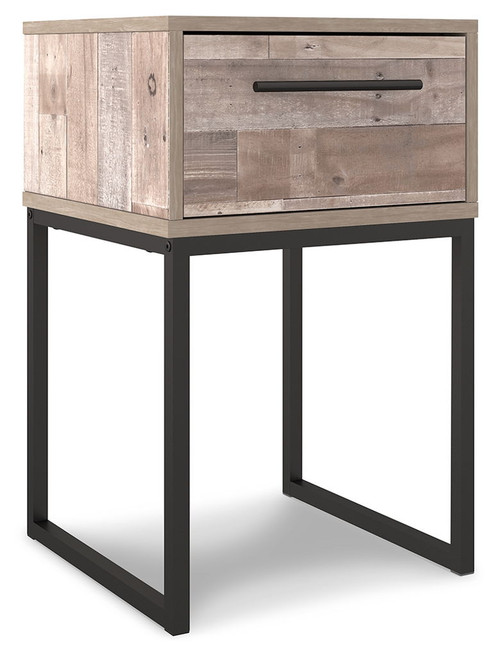 Neilsville - One Drawer Night Stand - Vinyl-Wrapped - Whitewash