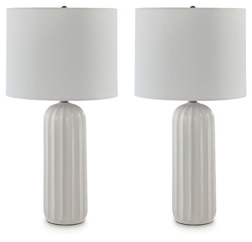 Clarkland - Ceramic Table Lamp (Set of 2) - White