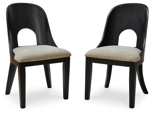 Rowanbeck - Dining Upholstered Side Chair (Set of 2) - Gray / Black
