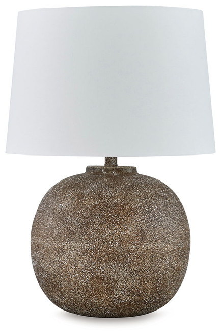Neavesboro - Metal Table Lamp - Antique Brown / White