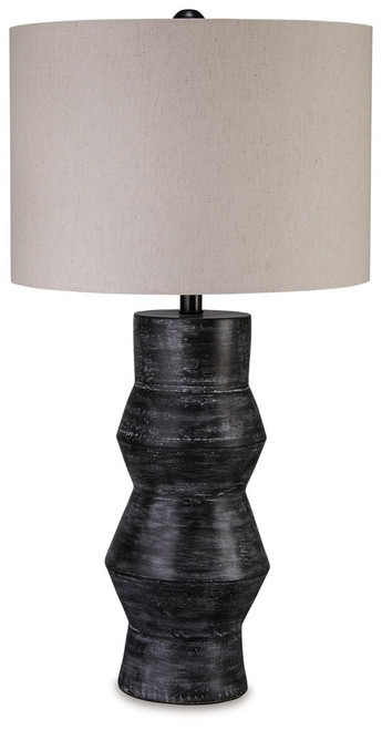 Kerbert - Terracotta Table Lamp - Distressed Black