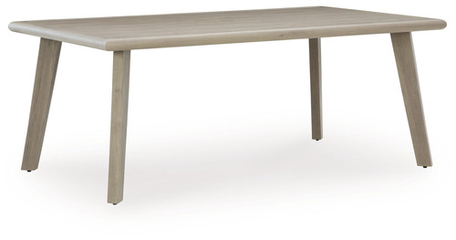 Cliff Trails - Rectangle Dining Table With Umbrella Option - Beige