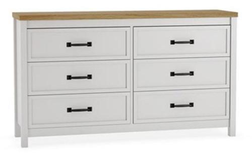 Kerisden - Six Drawer Dresser - White / Brown