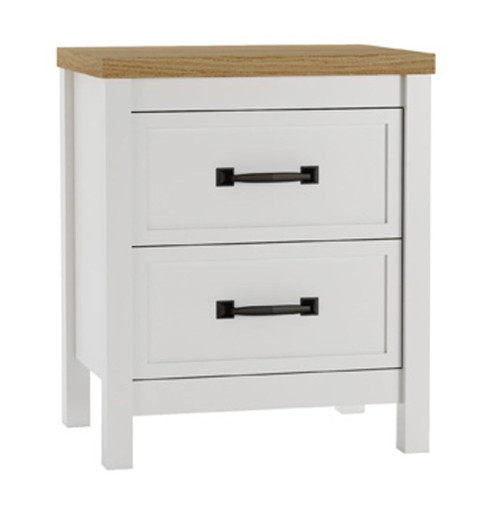 Kerisden - Two Drawer Night Stand - White / Brown