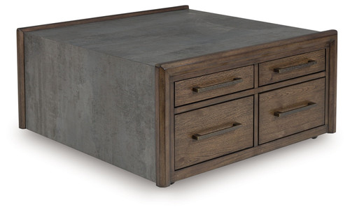 Kallenny - Square Cocktail Table - Brown / Gray