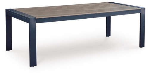 East Beach - Rectangular Dining Table With Umbrella Option - Blue