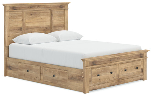 Makidern - Panel Storage Bed With Under Bed Storage Unit And Storage Footboard