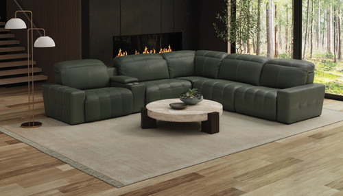Spoleto - 6 Piece Power Reclining Sectional - Pine