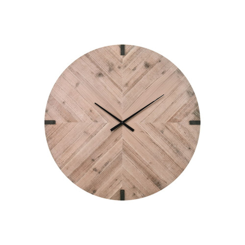Wall Clock, Round, Large Oversized - Brown