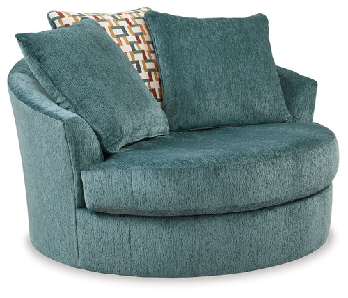 Laylabrook - Oversized Swivel Accent Chair - Teal