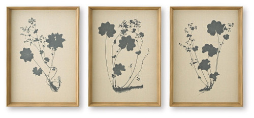 Huddwick - Wall Art Set (Set of 3) - Linen / Black