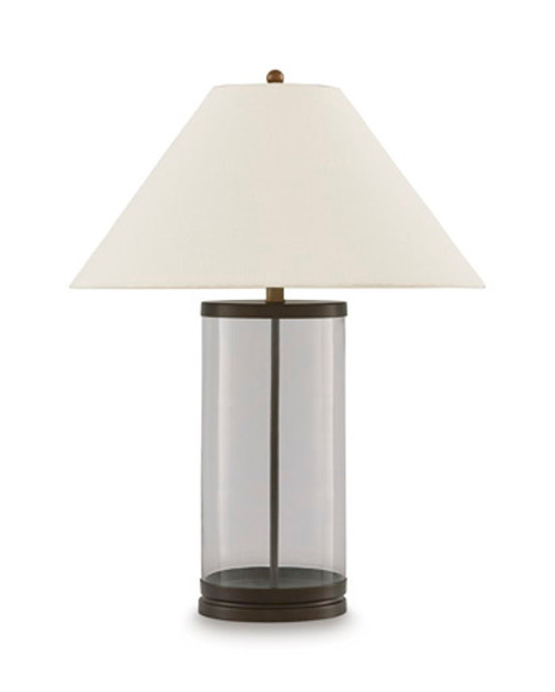 Junrow - Glass Table Lamp - Clear / Brown
