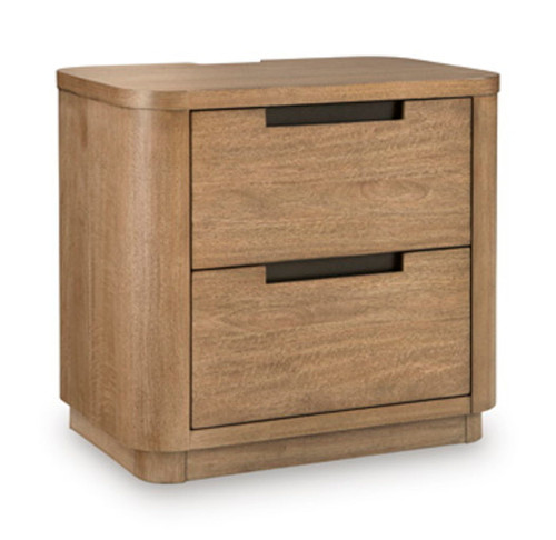 Pamaria - Two Drawer Night Stand - Light Brown