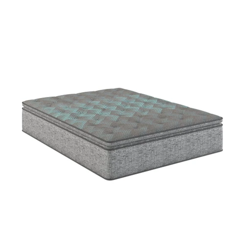 Comfort Care - 12" Hybrid Euro Top Mattress, Plush Comfort With Individual Pocketed Coil - Gray / Blue - Twin