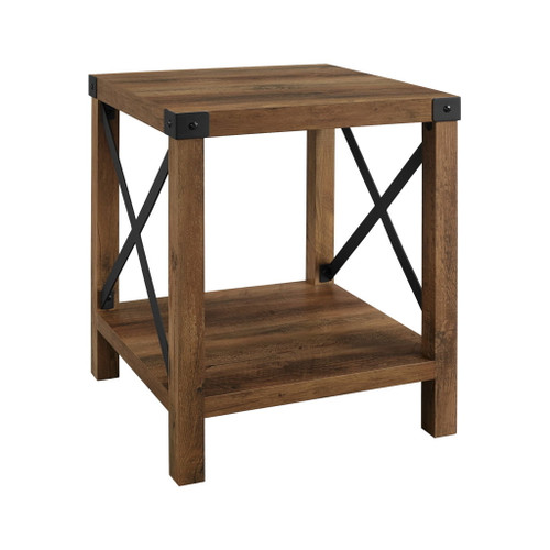 Farmhouse Metal X Table With Lower Shelf Farmhouse Metal X Table With Lower Shelf