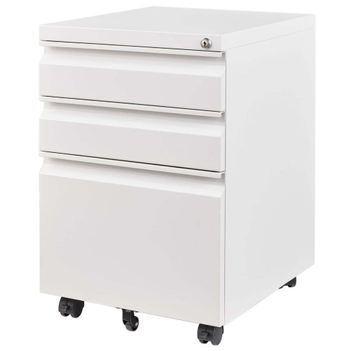Metal Drawer Mobile File Cabinet With Lock For Home Office Organizer