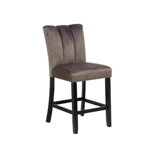 Upholstered Counter Height Chair For Dining Room (Set of 2) - Black / Brown