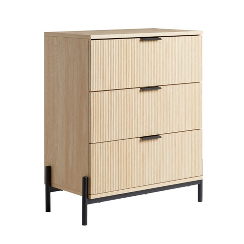 Mid-Century 3 Drawer Chest With Reeded Drawer Fronts Mid-Century 3 Drawer Chest With Reeded Drawer Fronts