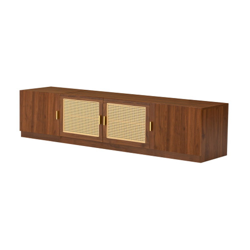 TV Stand, Media Console With Adjustable Shelves - Walnut