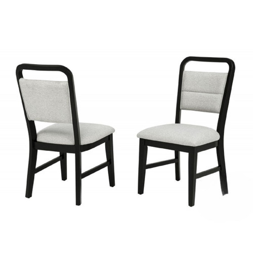 Dining Kitchen Side Chair With Curved Back Design (Set of 2) - Black / Gray