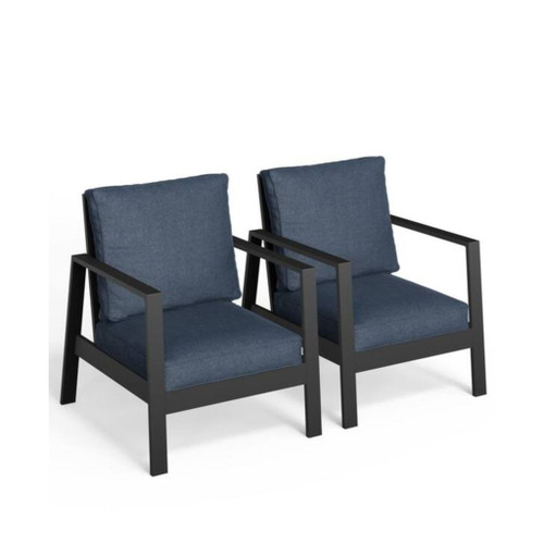 All-Weather Ergonomic Patio Armchairs With Thick Cushions (Set of 2)
