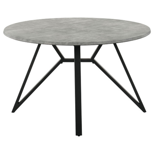 Royceton - Top Dining Table Industrial Round Dining Table - Gray / Black