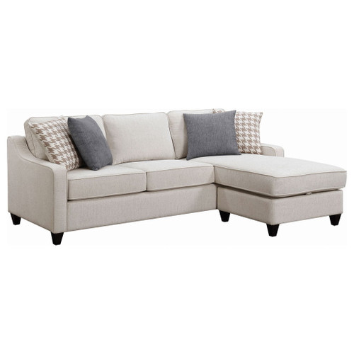Isla - L-Shaped Sectional Sofa With Pillows - Beige