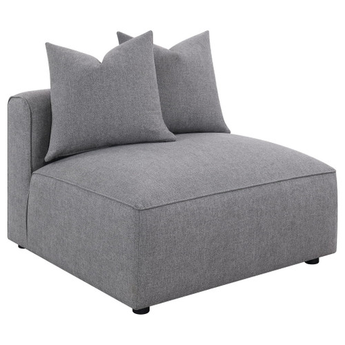 Amherst - Armless Chair With Accent Pillow - Gray