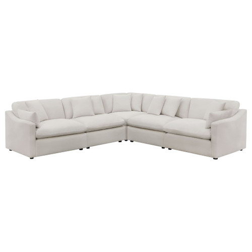 Greeley - 5 Piece Upholstered Modular Sectional Sofa - Ivory