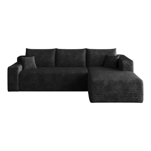 Cloud Sectional Sofa, Comfort U-Shaped Sofa For Living Room - Black