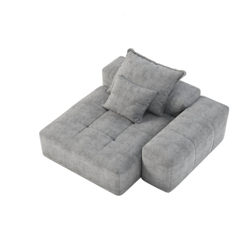 Modern Oversized Modular Sectional Sofa, Sparkling Fabric Soft Cushion Sofa With 2 Pillows