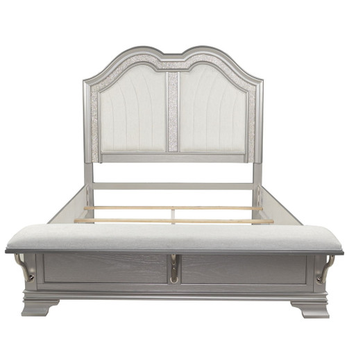 Elegant Bed With Built In Footboard Bench, USB
